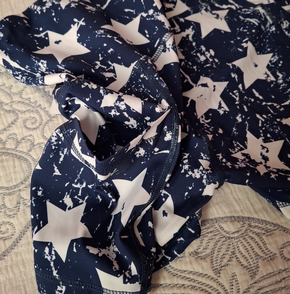 Salty Honey Star Print Stretch Sports Shorts - Navy/White - Picture 3 of 5